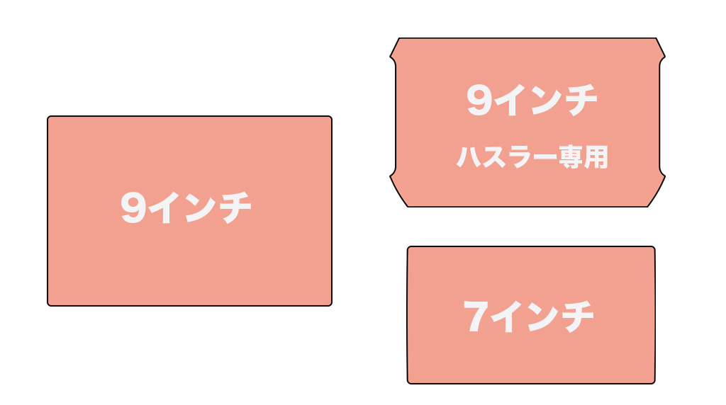 スズキ純正ナビの画面形状に合わせた専用設計フィルムの外形