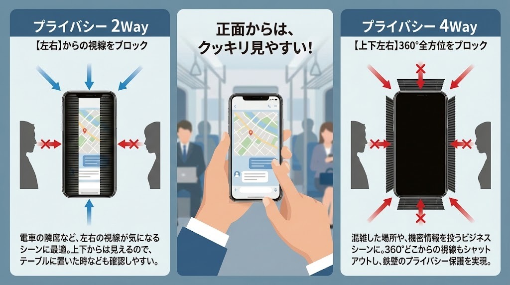 2Wayと4Wayの違い解説イラスト
