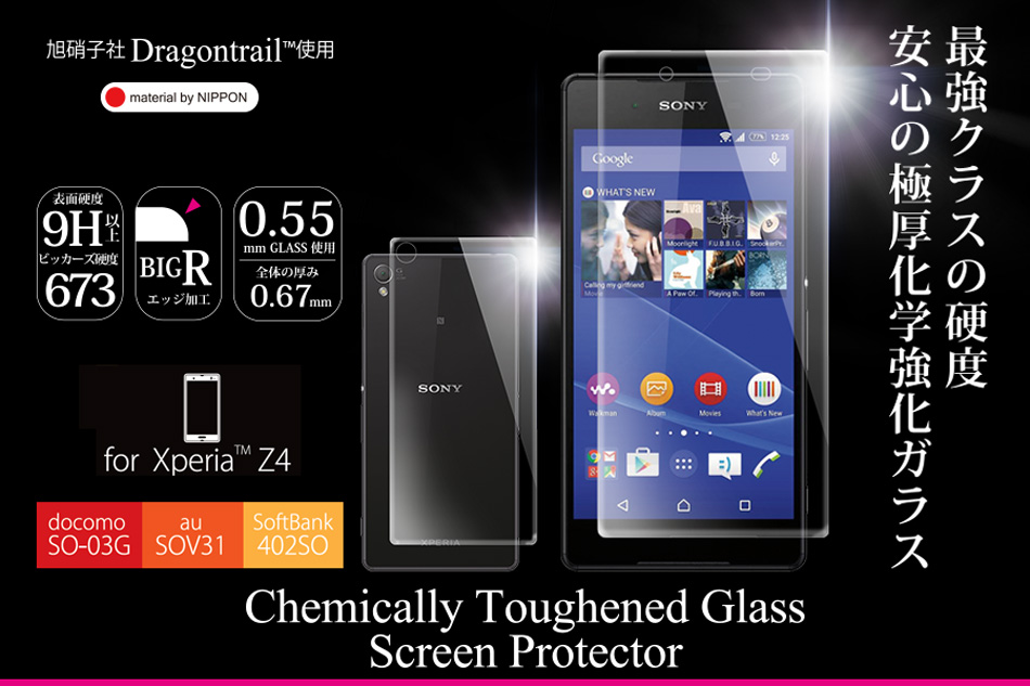 Chemically Toughend Glass Screen Protector for Xperia Z4