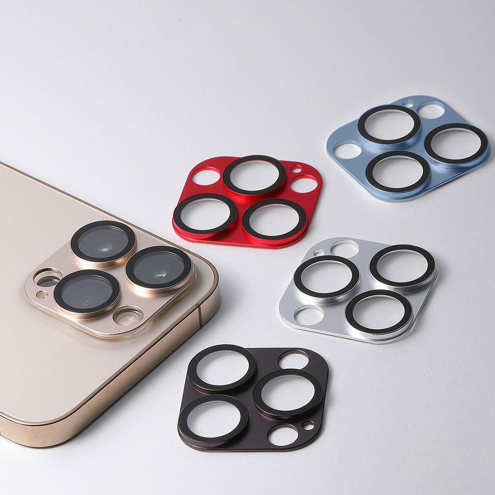 デコフレーム iPhone 13proMax用ブラック レンズフィルム せまる キラキ
