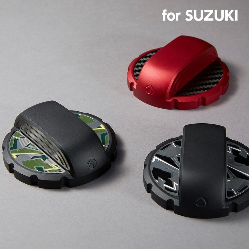 SUZUKI車 用 アルミの「塊」から削り出した本格派フューエルキャップカバー Aluminum Fuel Cap Cover for SUZUKI